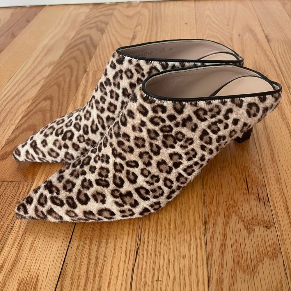 Stuart Weitzman Real Fur Cheetah Print Mira Mules - image 1